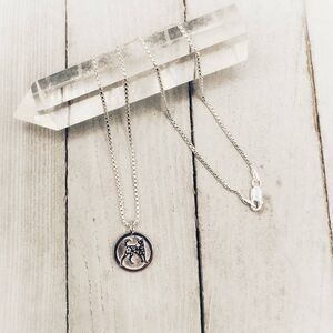 Chinese Zodiac Dog Pendant Necklace Sterling Silver